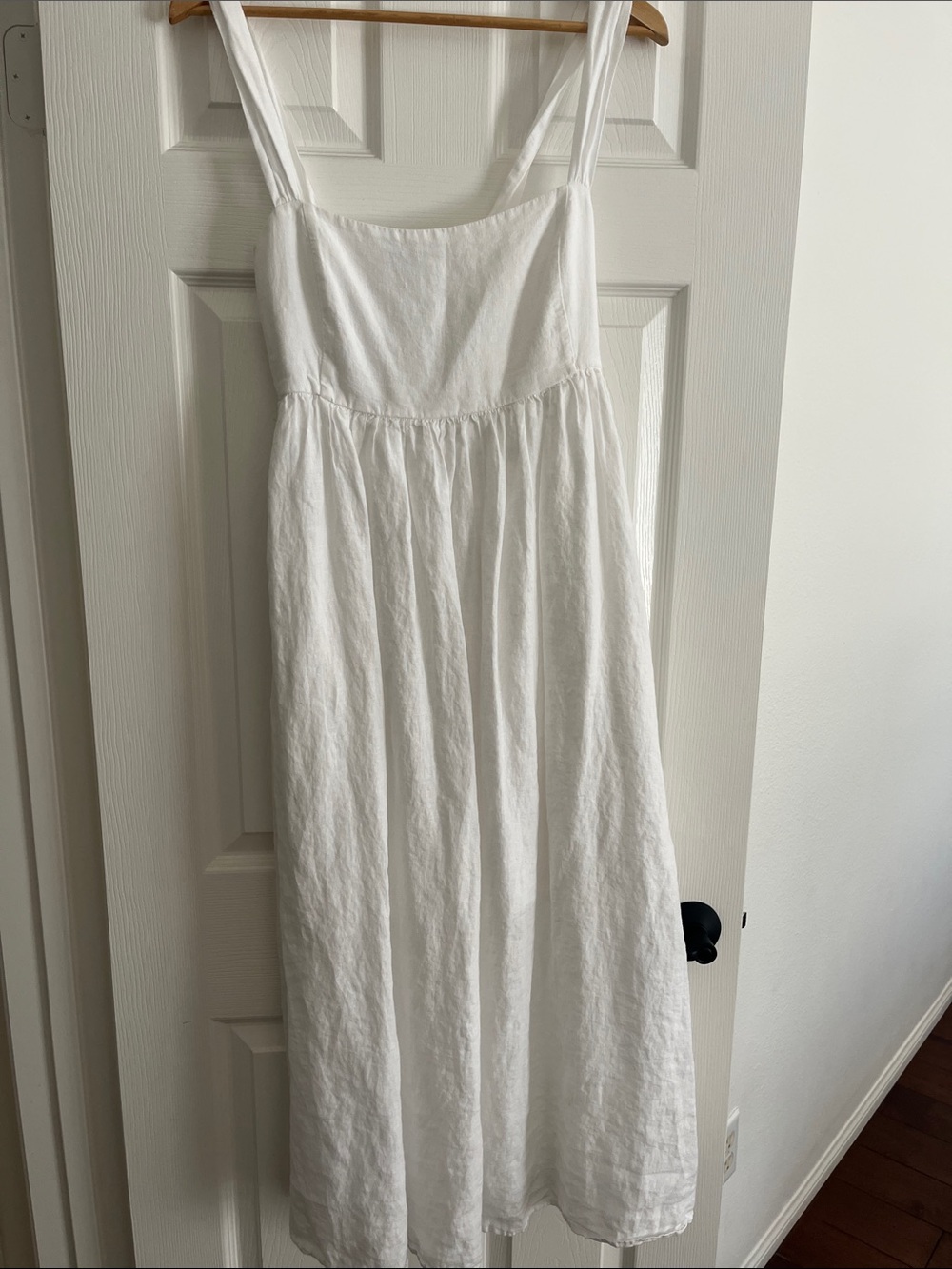 J. Crew Linen White Midi Dress
